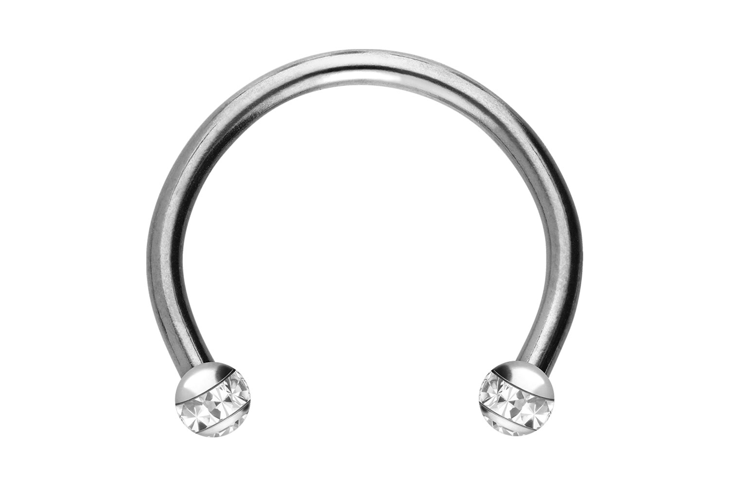 Titan Hufeisenring Piercing EPOXY-RING-KUGELN + KRISTALLE